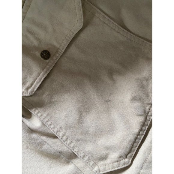 Vtg REI Co op beige utility cargo jacket/coat mens XL (packed hood) heavy canvas - Picture 6 of 16